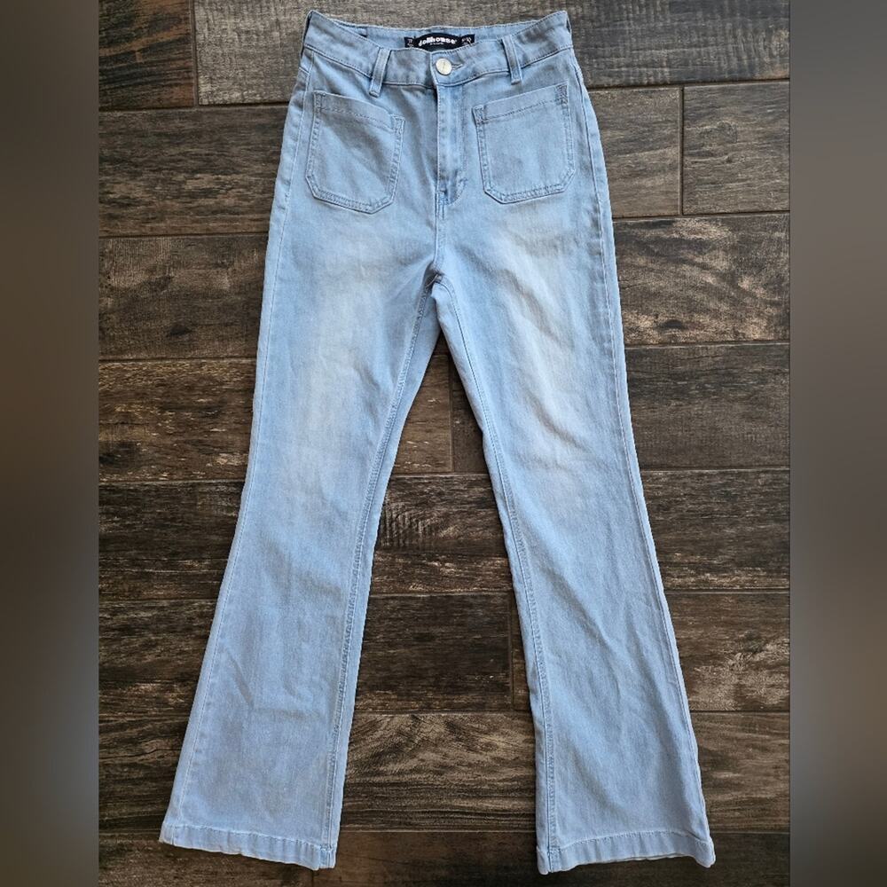#572 Dollhouse Sky Blue Wide Leg Jeans Juniors 9/10